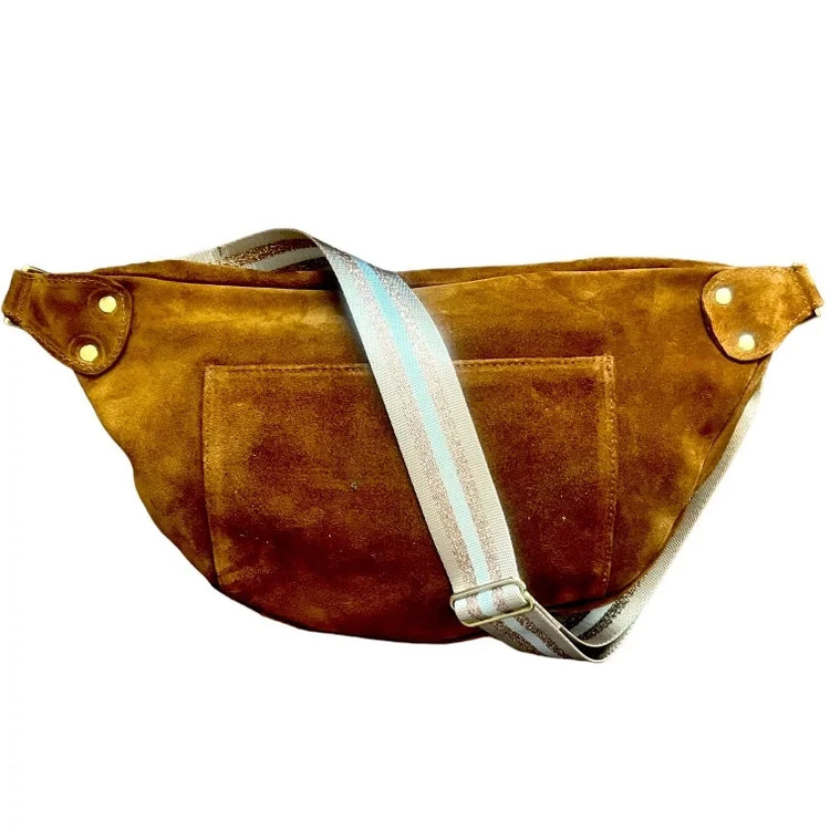 The Joan Caramel Suede Bag