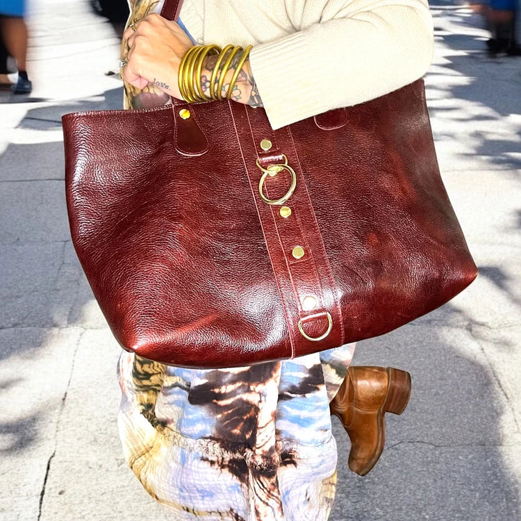 The Sidney Tote - in Black, Crimson and Army Camo