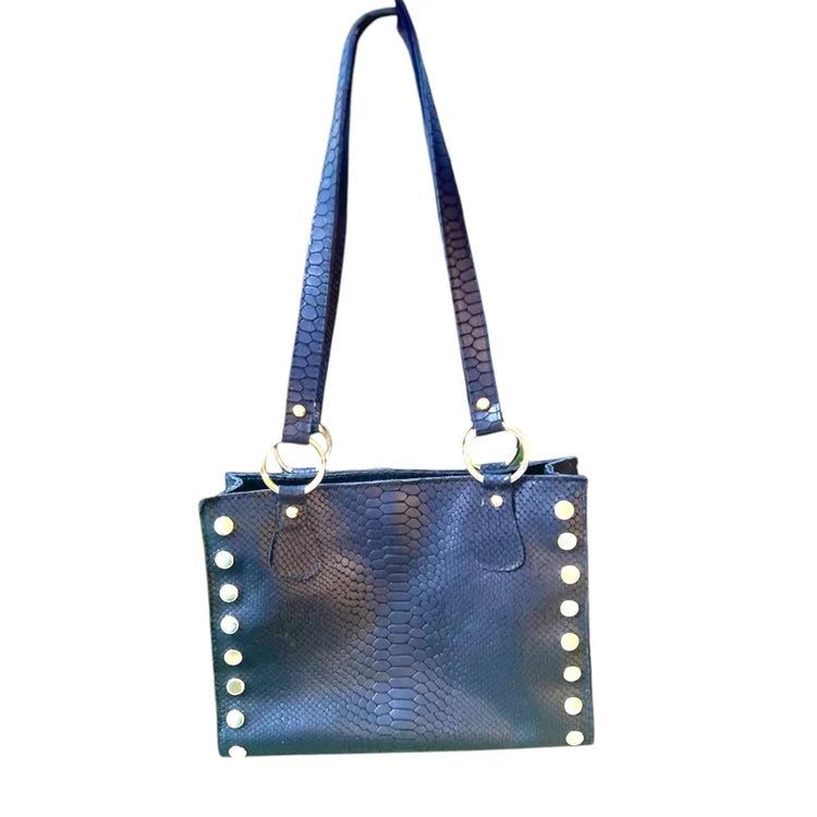 The Mini Kate Tote - in Black Snake, Crimson and White Snake