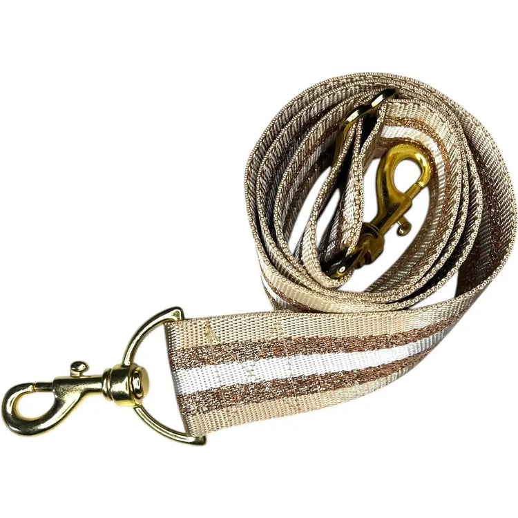 "Take me Home Tonight" Strap- Tan/ Gold Striped