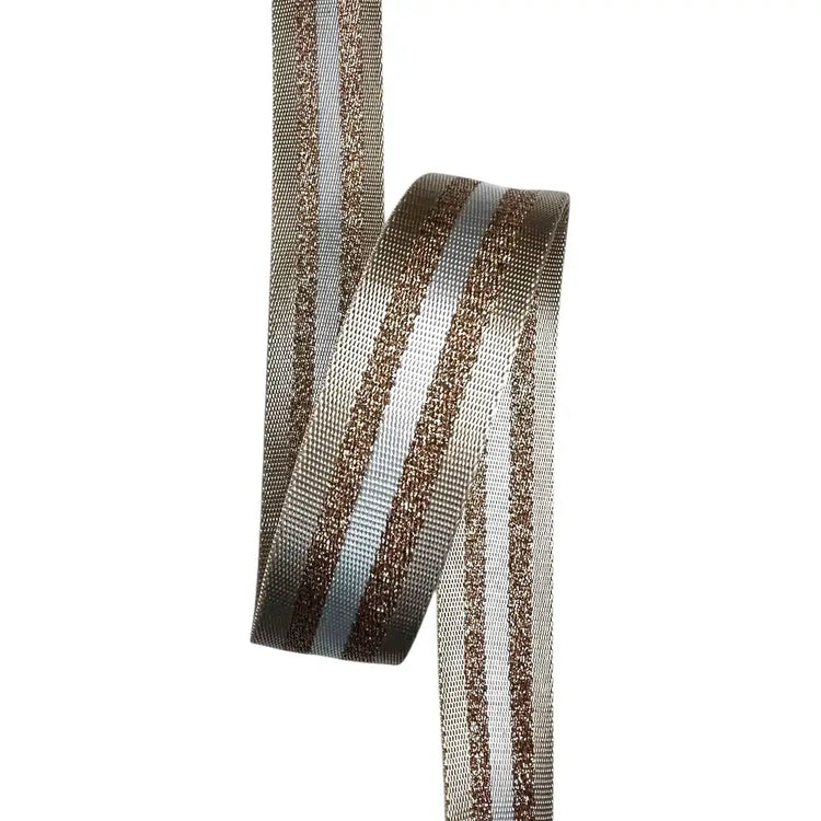 "Take me Home Tonight" Strap- Tan/ Gold Striped