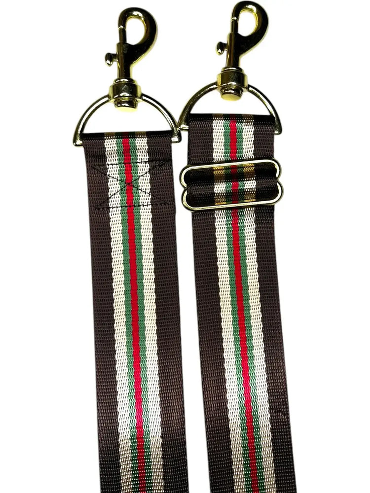 "Take me Home Tonight" Strap -Brown Racer Stripe