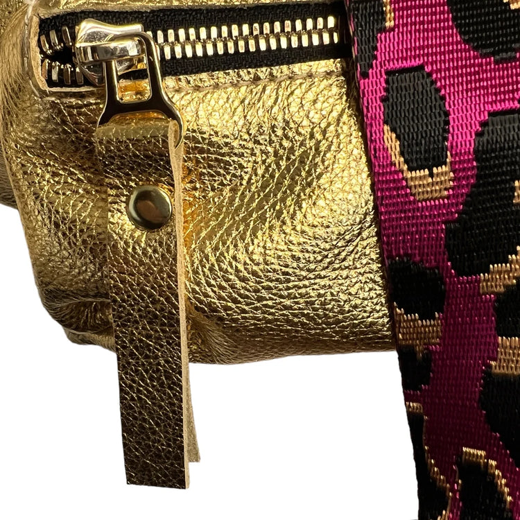 The Joan Metallic Gold Crossbody Bag