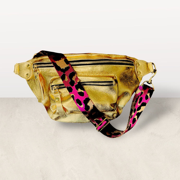 The Joan Metallic Gold Crossbody Bag