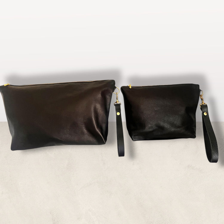 Freebird Travel Bag Set in Black Leather w/ Handles