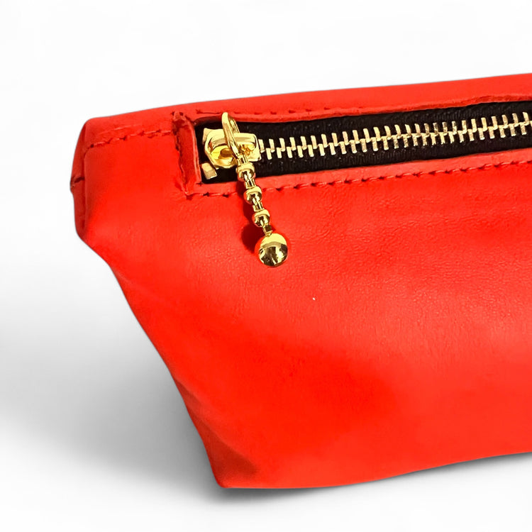 Freebird Travel Bag Set in Neon Orange Lambskin w/ Handles