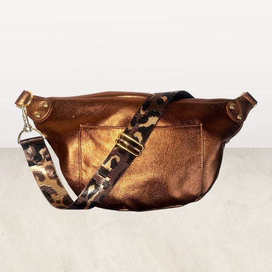 The Joan Metallic Bronze Crossbody Bag