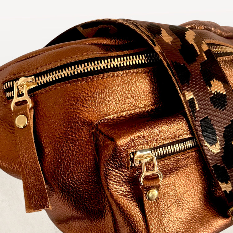 The Joan Metallic Bronze Crossbody Bag