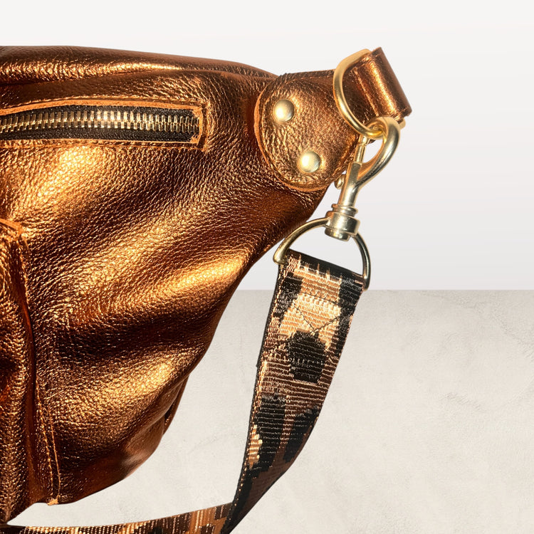 The Joan Metallic Bronze Crossbody Bag