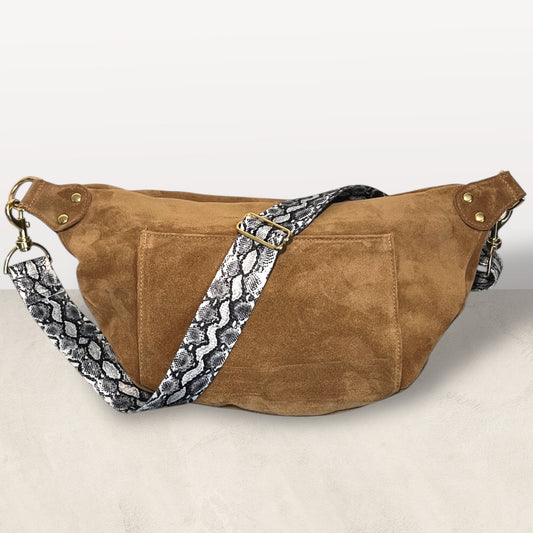 The Joan Saddle Tan Suede Bag