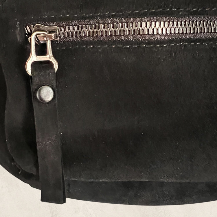 The Noir Suede Crossbody Bag