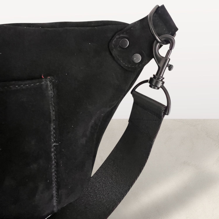 The Noir Suede Crossbody Bag