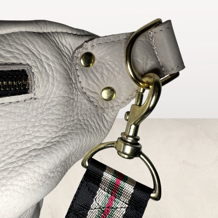 The Joan White Smoke Crossbody Bag