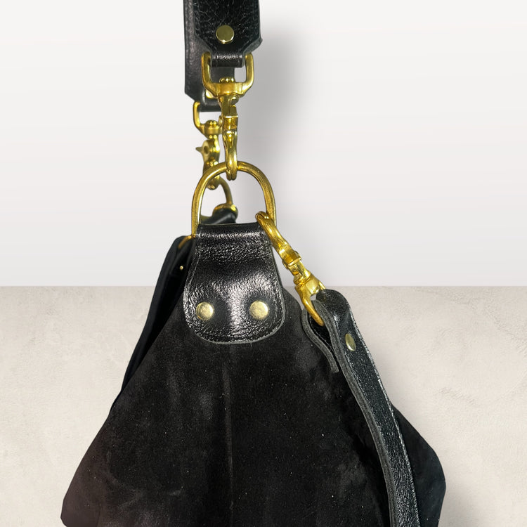 The Bianca Bag in Black Suede