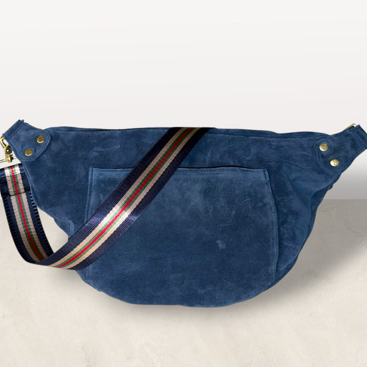 The Joan Blue Jean Suede Bag