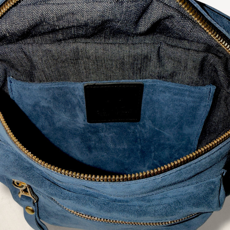The Joan Blue Jean Suede Bag