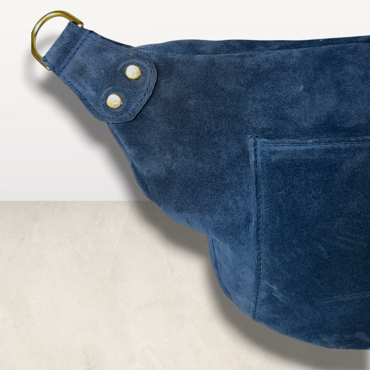 The Joan Blue Jean Suede Bag