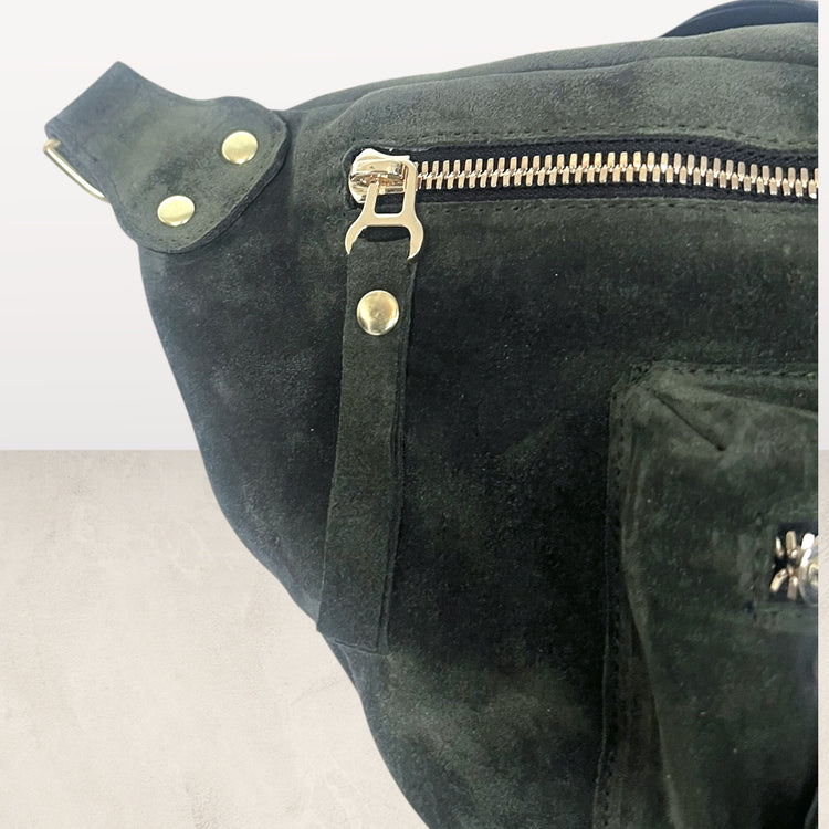 The Joan Army Suede Bag