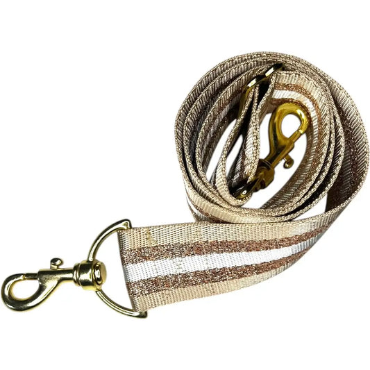 "Take me Home Tonight" Strap- Tan/ Gold Striped