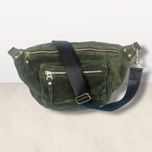 The Joan Army Suede Bag