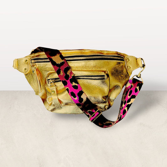 The Joan Metallic Gold Crossbody Bag