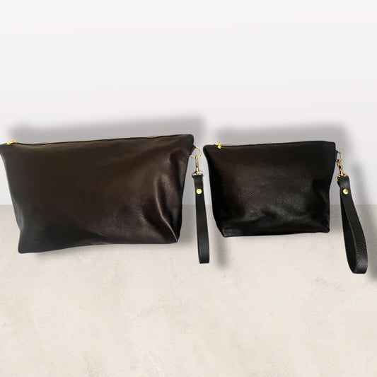 Freebird Travel Bag Set in Black Leather w/ Handles