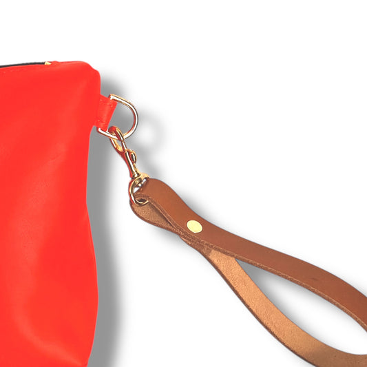 Freebird Travel Bag Set in Neon Orange Lambskin w/ Handles