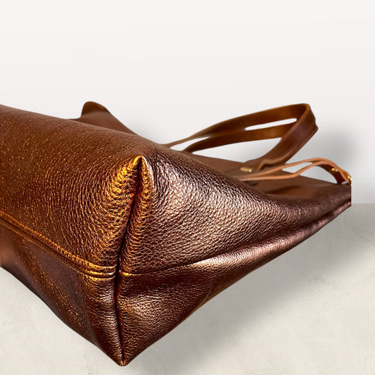 The Jagger Tote in Metallic Bronze