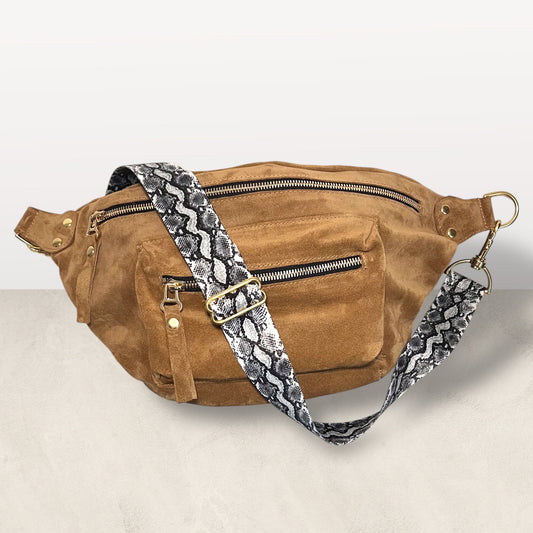 The Joan Saddle Tan Suede Bag