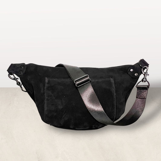 The Noir Suede Crossbody Bag