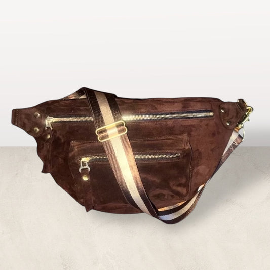 The Joan Chocolate Suede Crossbody