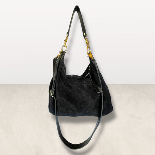 The Bianca Bag in Black Suede