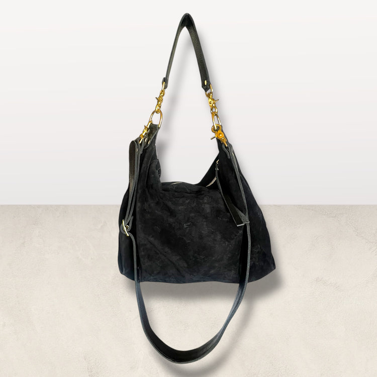 The Bianca Bag in Black Suede