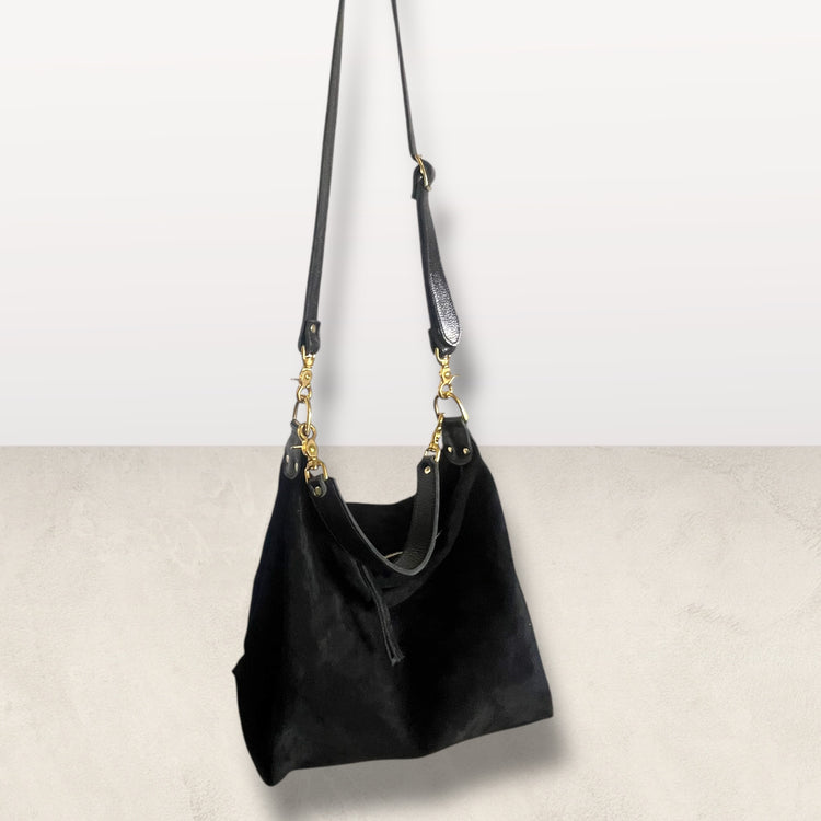 The Bianca Bag in Black Suede