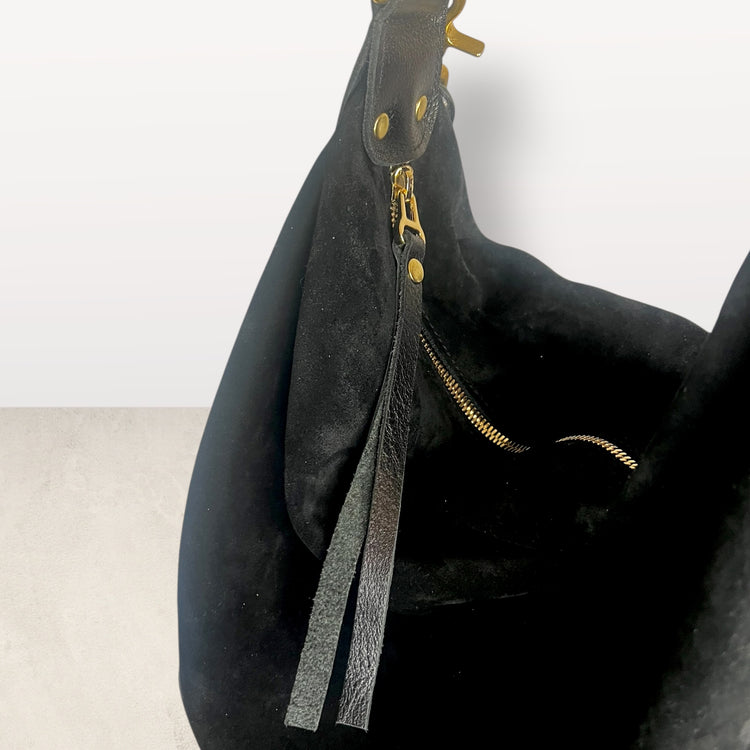 The Bianca Bag in Black Suede