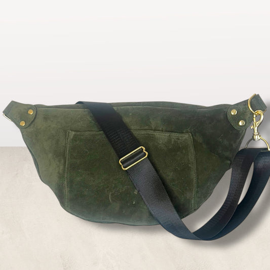 The Joan Army Suede Bag