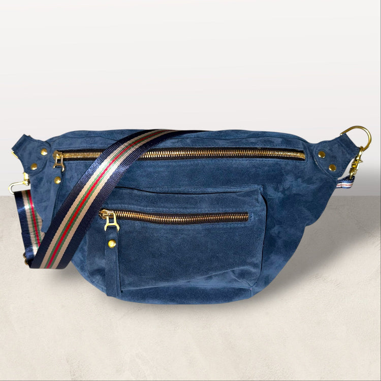 The Joan Blue Jean Suede Bag
